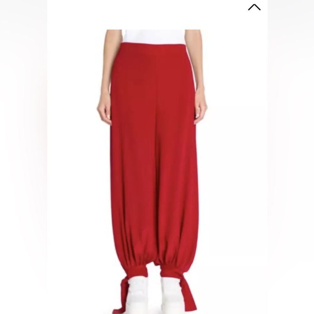 STELLA MCCARTNEY Sophia Silk Billowing Tie-Cuff Trousers Sz 48